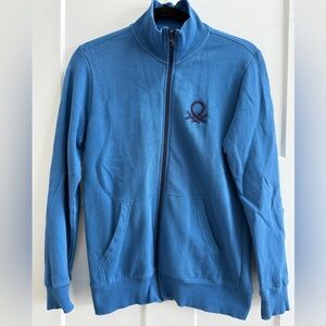 Benetton Boys Juniors Blue Cotton Zip Up Sweatshirt Size 2XL B14